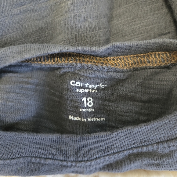 Carter's 18 Month Grey Long Sleeve Tee - Seriously Handsome EUC - Picture 3 of 5